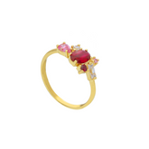 Ring in 18 Karat Gelbgold mit gefassten Kristallen - 279510